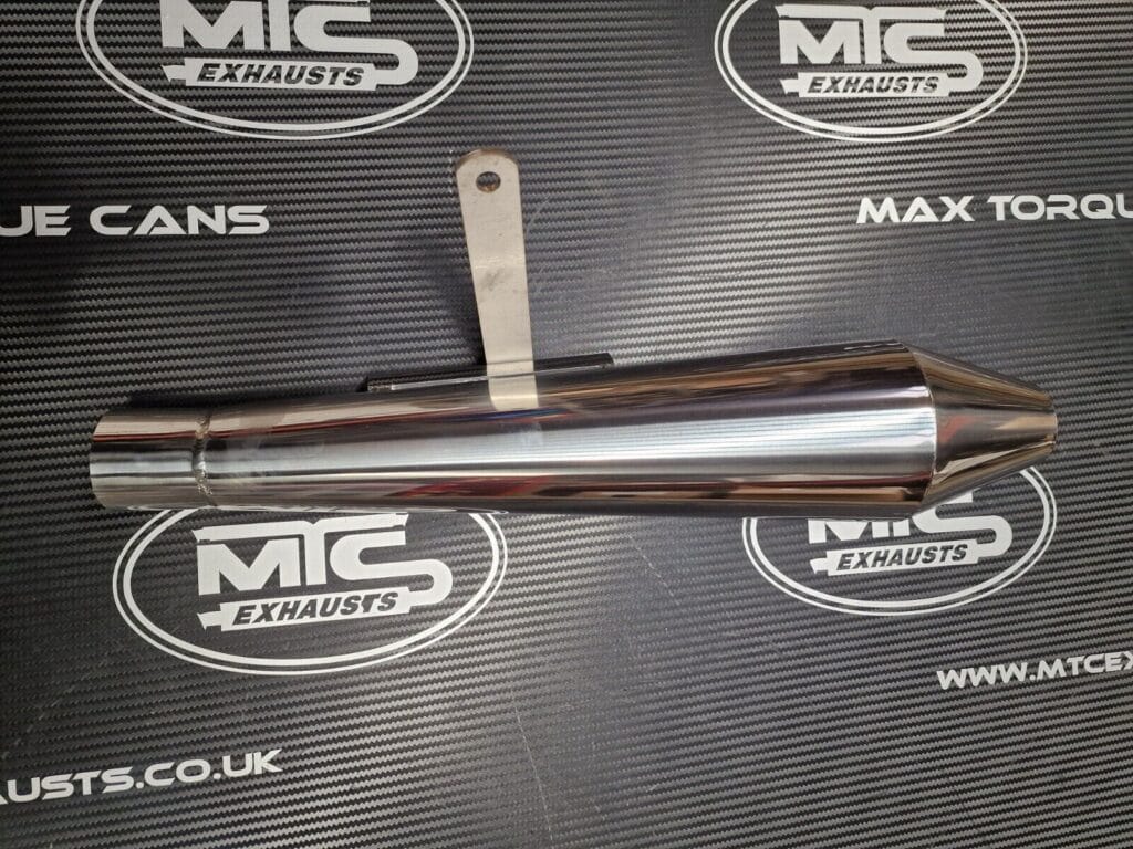 NCS 12" Stainless Steel Motorcycle Muffler – Reverse Cone 2.0" Inlet – Aggressive Sound