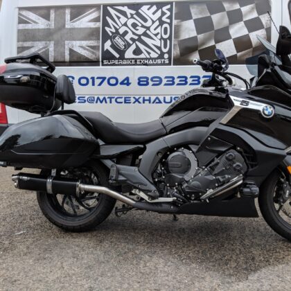 bmw k1600b bagger 16-24' stainless/black tri-oval triple outlet exhaust mufflers – BMW K1600B Bagger 16-24' Stainless/Black Tri-Oval Triple Outlet Exhaust Mufflers