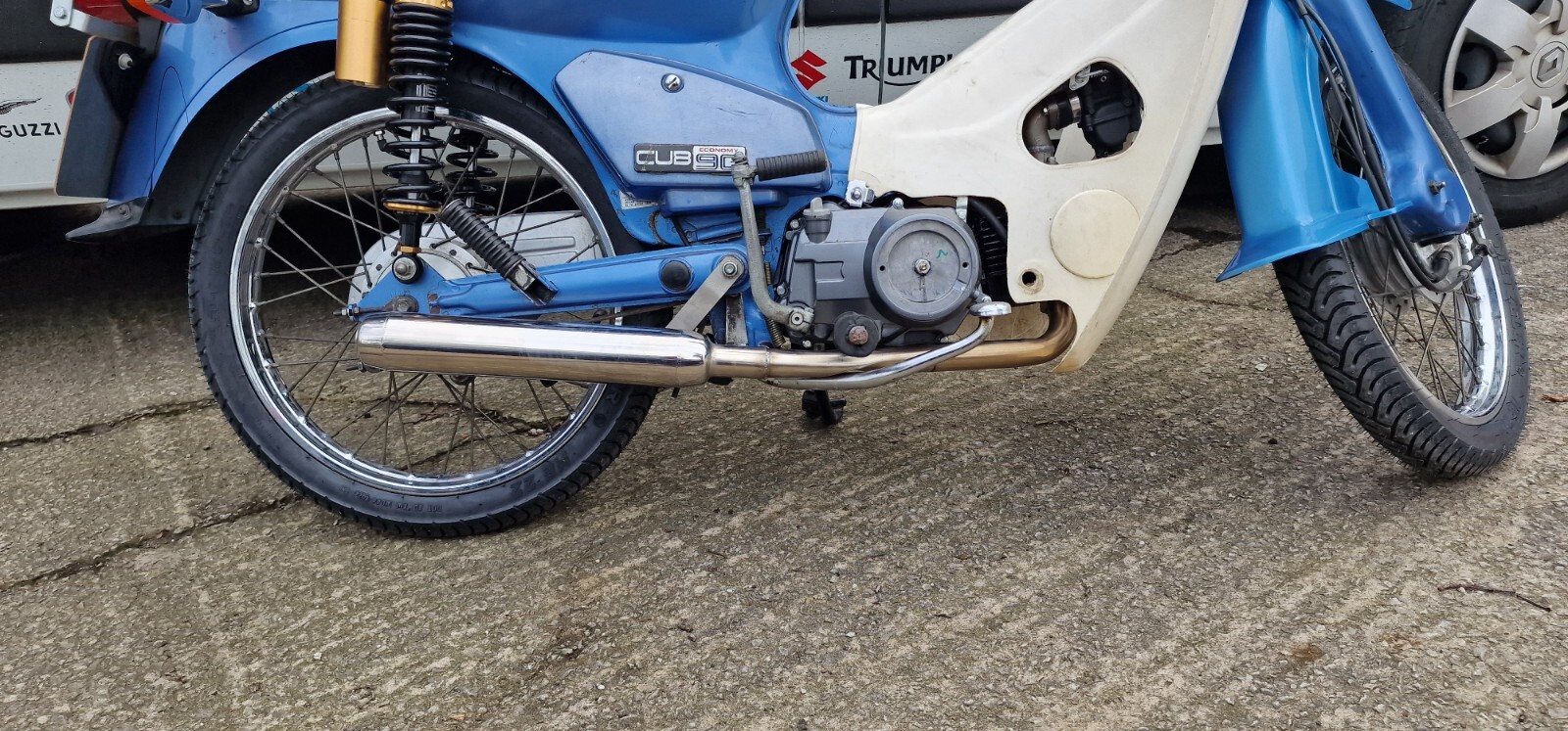 Honda C90 Super Cub Stainless Exhaust System With Road-Legal Silencer Exhaust Can 3 Honda C90 Super Cub Stainless Exhaust System With Road-Legal Silencer - Max Torque Cans 3