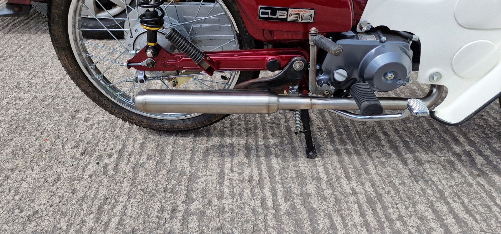 Honda C90 Super Cub Stainless Exhaust System With Road-Legal Silencer Exhaust Can Honda C90 Super Cub Stainless Exhaust System With Road-Legal Silencer - Max Torque Cans